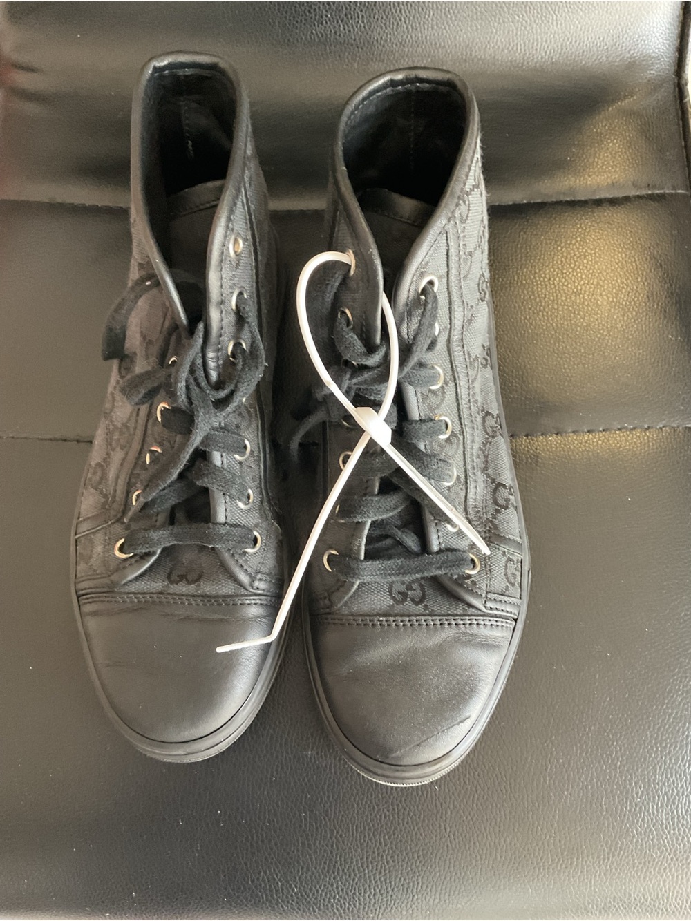 Gucci Black High-Top Monogram Sneakers